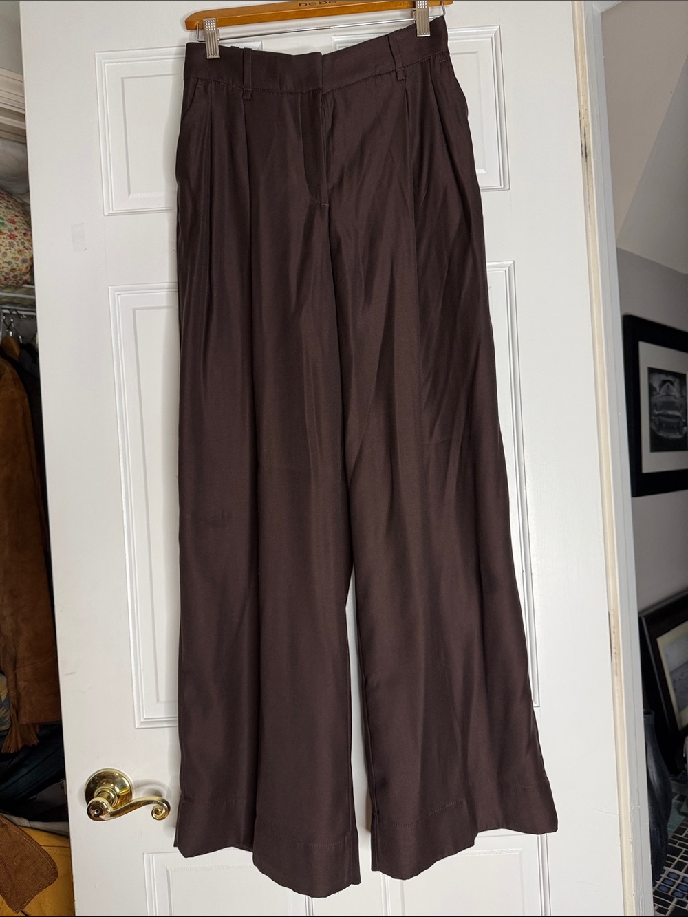H&M Chocolate Brown Pleated Dress Pants 2